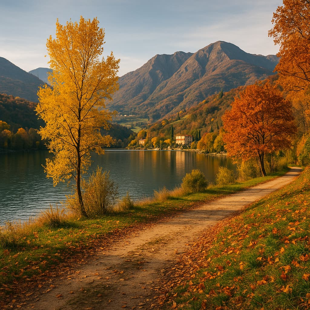 Autumn landscape in Lombardy – nature and relaxation accessible with Bergamo Airport transfer