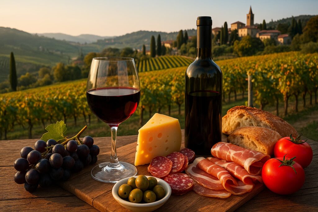 Wine and gastronomy in Northern Italy – vineyard and Italian food with Bergamo Airport transfer service